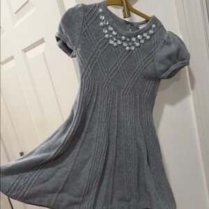 Gymboree Gray Holiday Dress with Pearl Accents